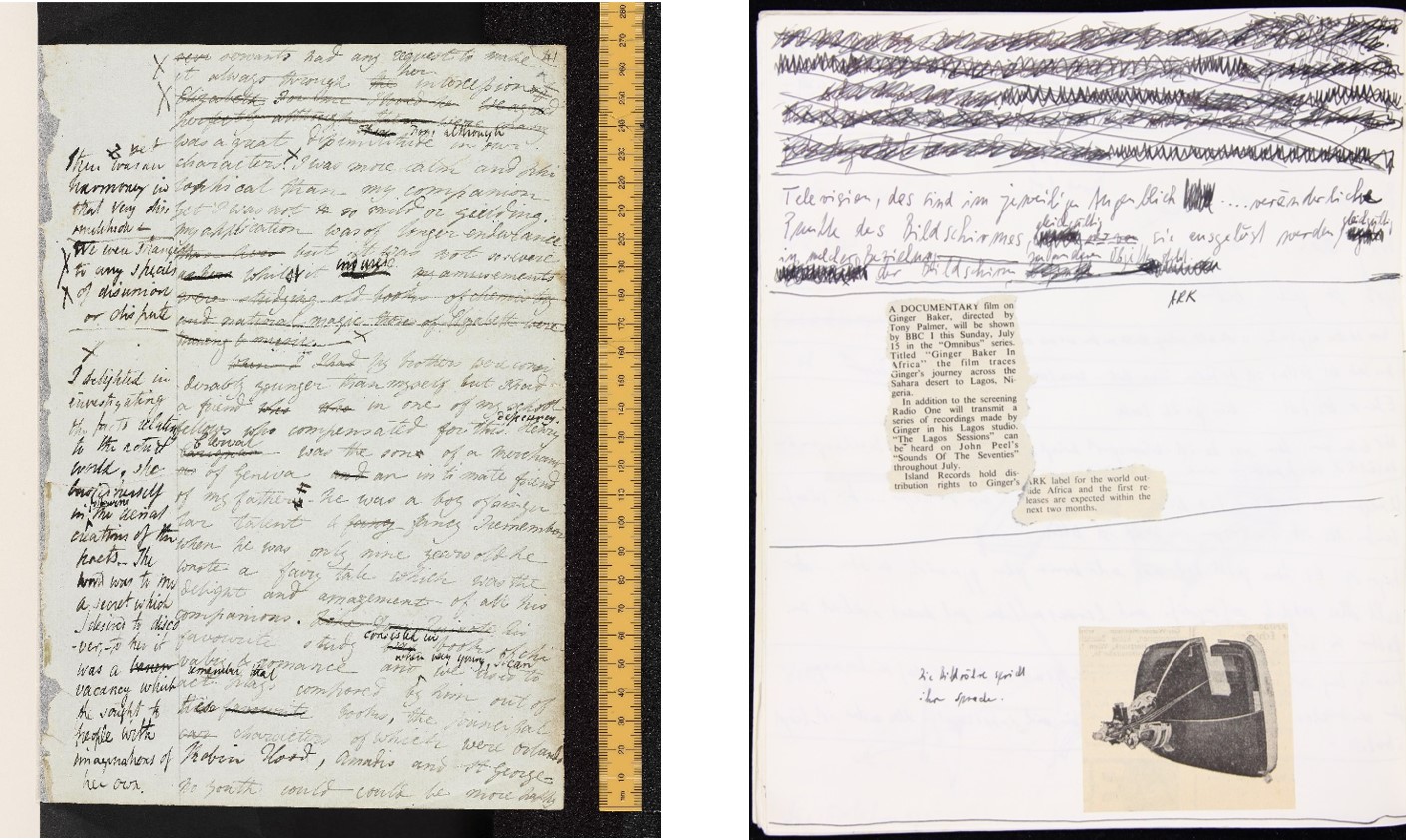 Left: Shelley-Godwin Archive; Right: Notebooks Hartmut Skerbisch
